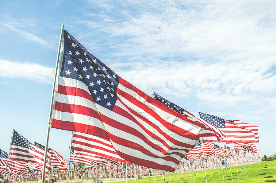 field of American flags to honor Memorial Day and our fallen soilders